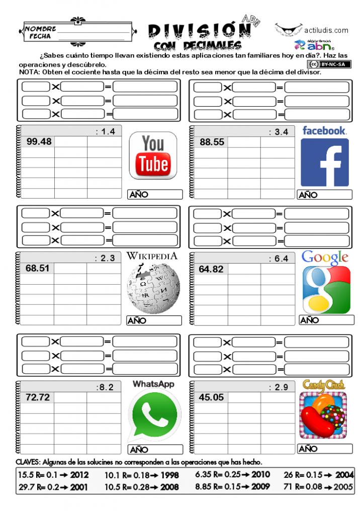 Divisiones Abn Con Decimales En Dividendo Y Divisor I Actiludis
